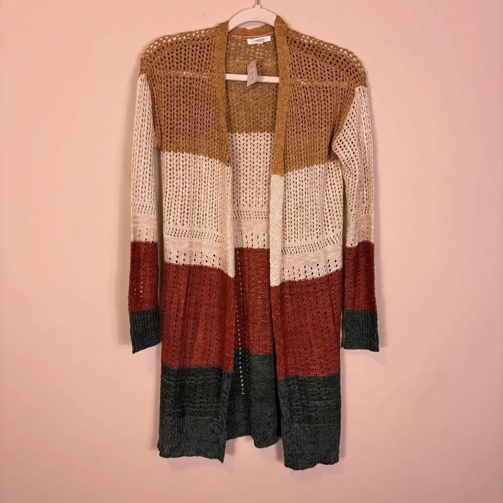 NWT Maurice’s Colorblock Striped Open‎ Knit Cardigan Sweater XS